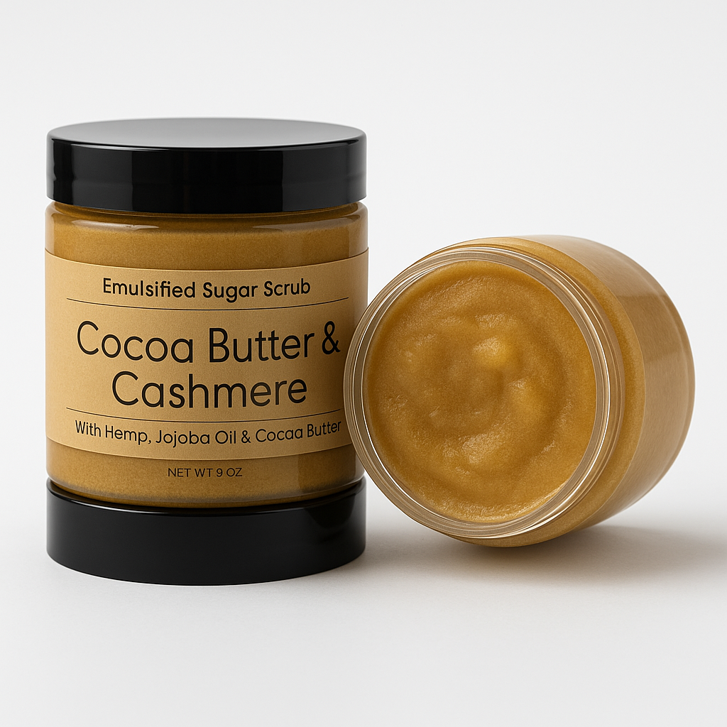 Indulgent Emulsified Sugar Scrub – Cocoa Butter & Cashmere
